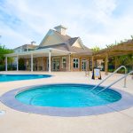 Crow Creek outdoor pool and hot tub at the owners clubhouse